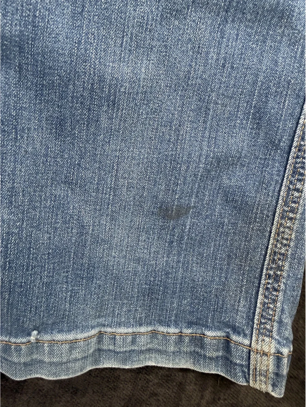 Carhartt Men's Light Blue Denim Work Jeans with Distressed Details, Size 34x34
